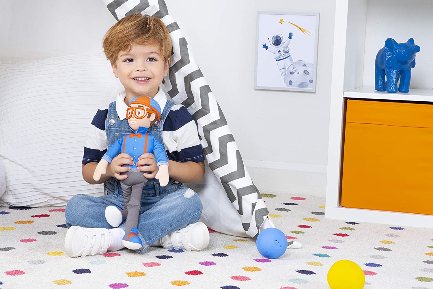 Buy Blippi Bendable Plush Doll 16inch Tall SFX Squeeze The Belly to Hear Classic catchphrases Fun | Yallatoys.com