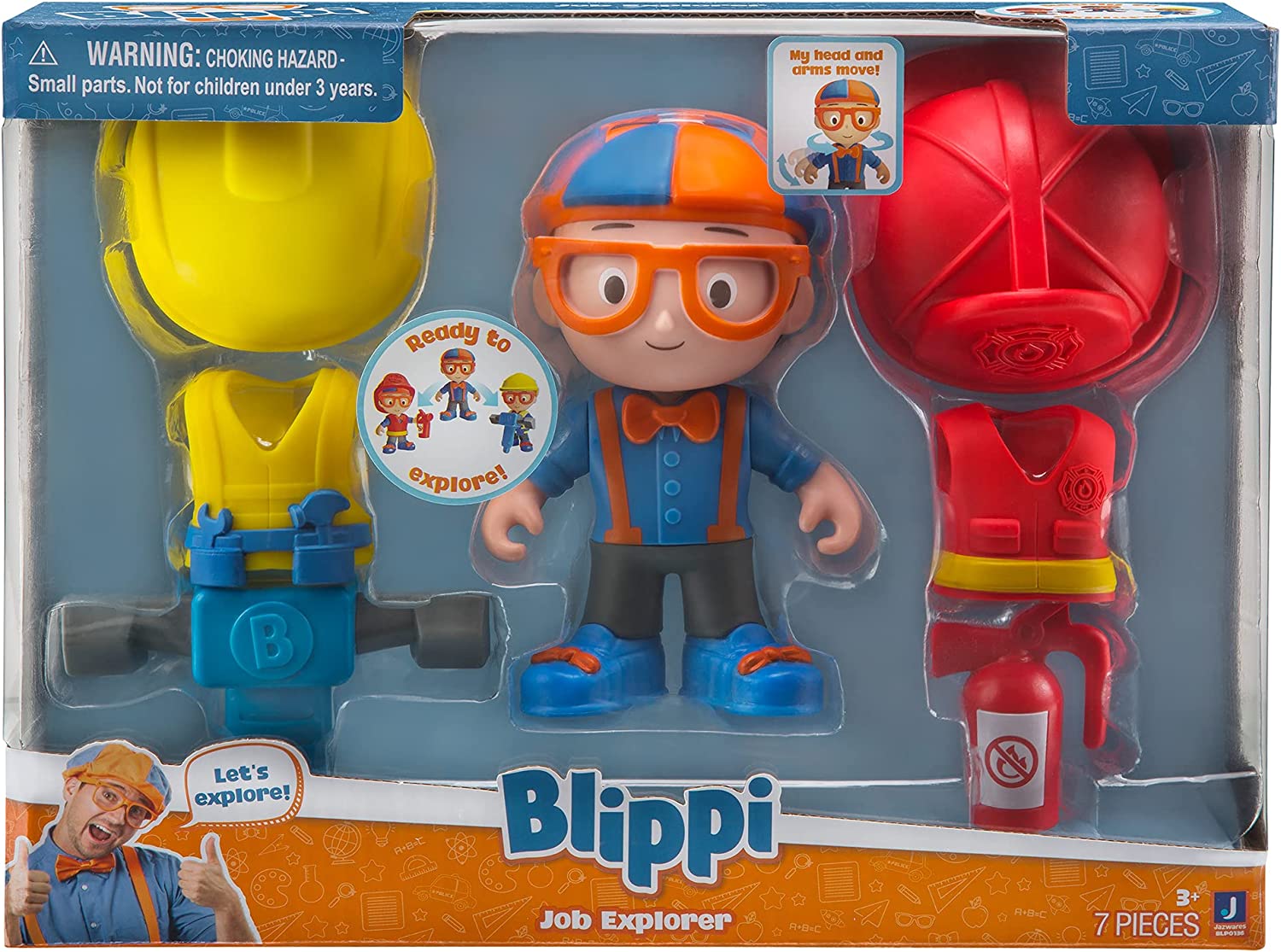 Buy Blippi Job Explorer 5inch Figure with 6 Interchangeable Accessories | Yallatoys.com