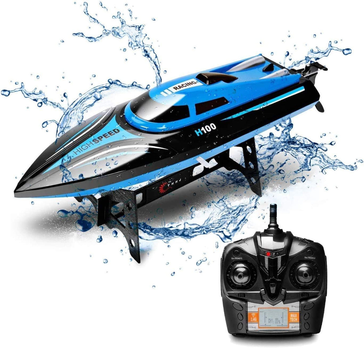 blue rescue RC boat