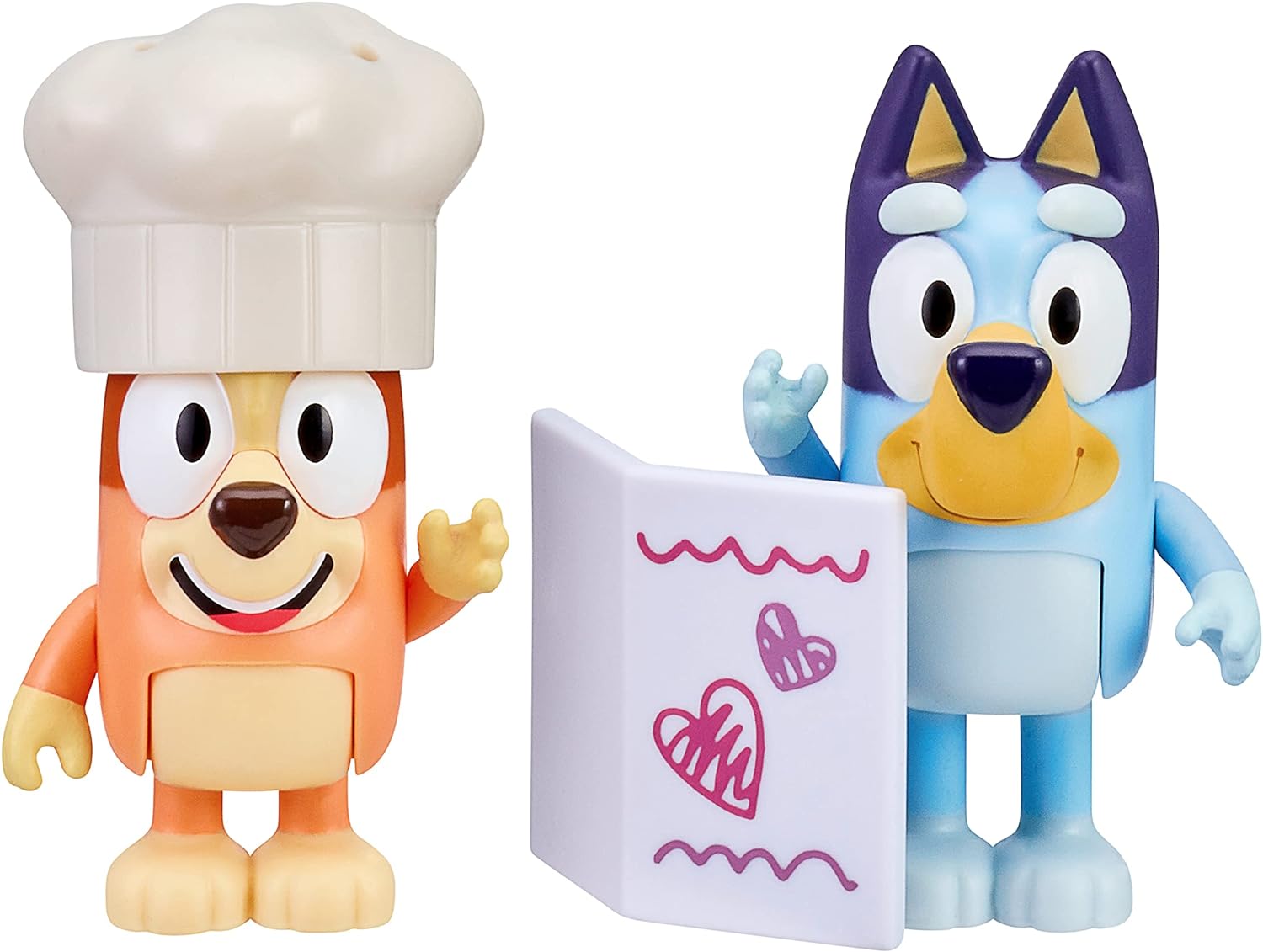 Buy Bluey and Bingo Fancy Restaurant 2 Figure Playset Pack Articulated 2.5 Inch Action Figures Includes Toy Menu and Chef Hat | Yallatoys.com