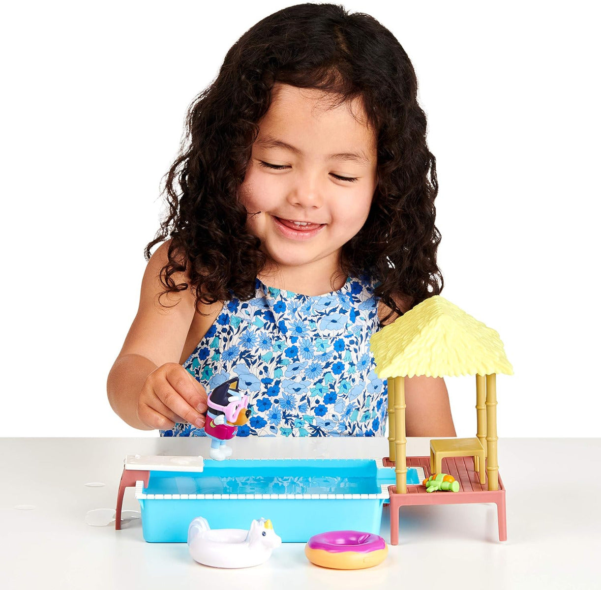 Buy Bluey Pool Playset and Figure with 3 inch Articulated Figure | Yallatoys.com