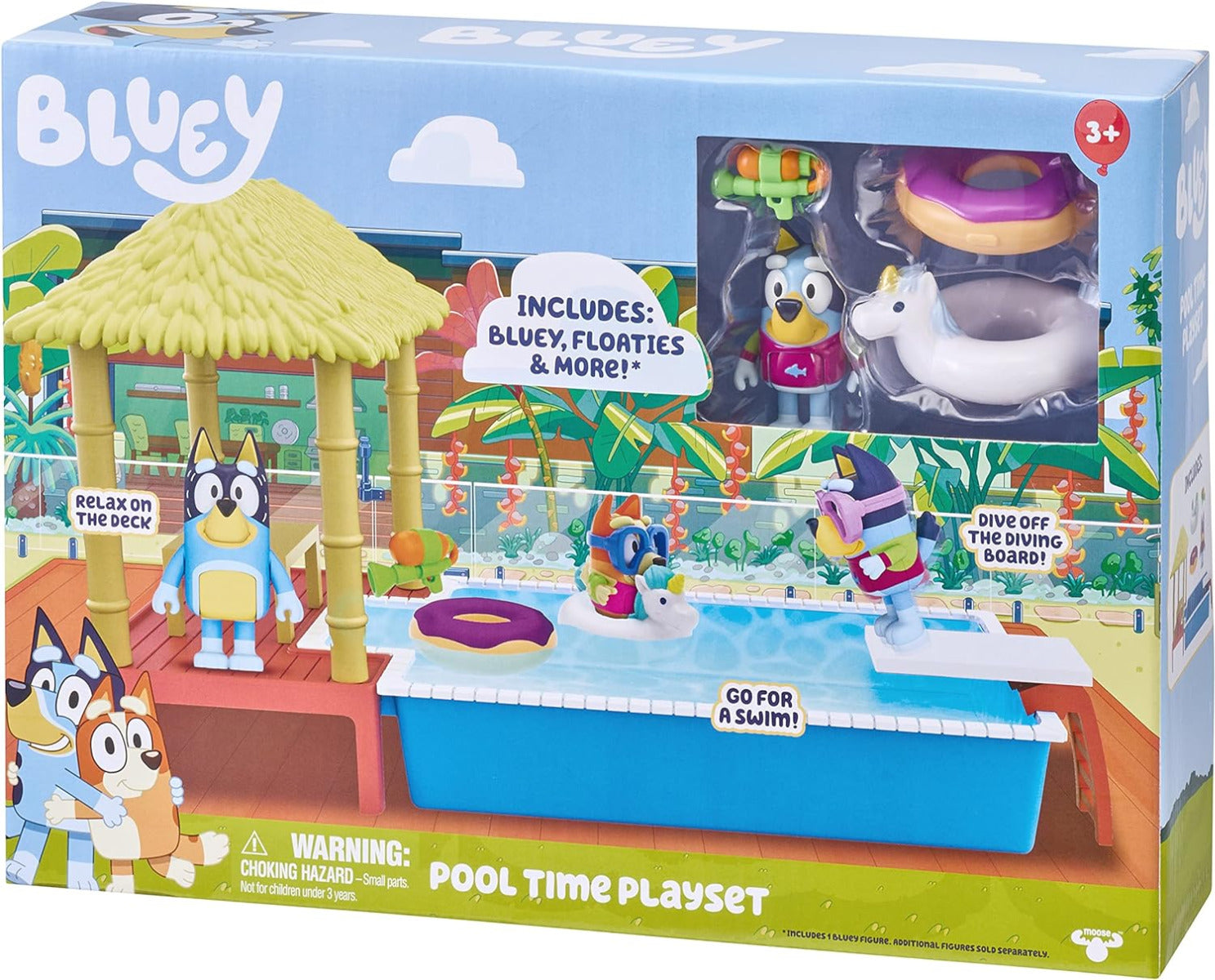 Buy Bluey Pool Playset and Figure with 3 inch Articulated Figure | Yallatoys.com
