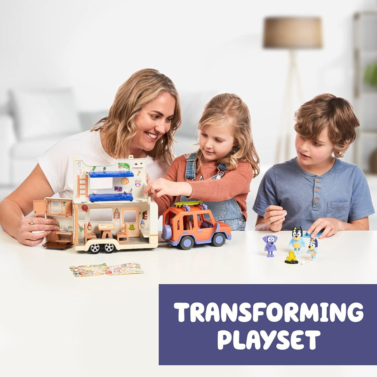 Buy Bluey Ultimate Caravan Adventures Caravan Playset and Three 3inch Figures and 4WD Family Vehicle with 2 Surfboards | Yallatoys.com
