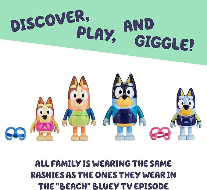 Buy Bluey Figure Family Beach Day 4 Pack | Yallatoys.com