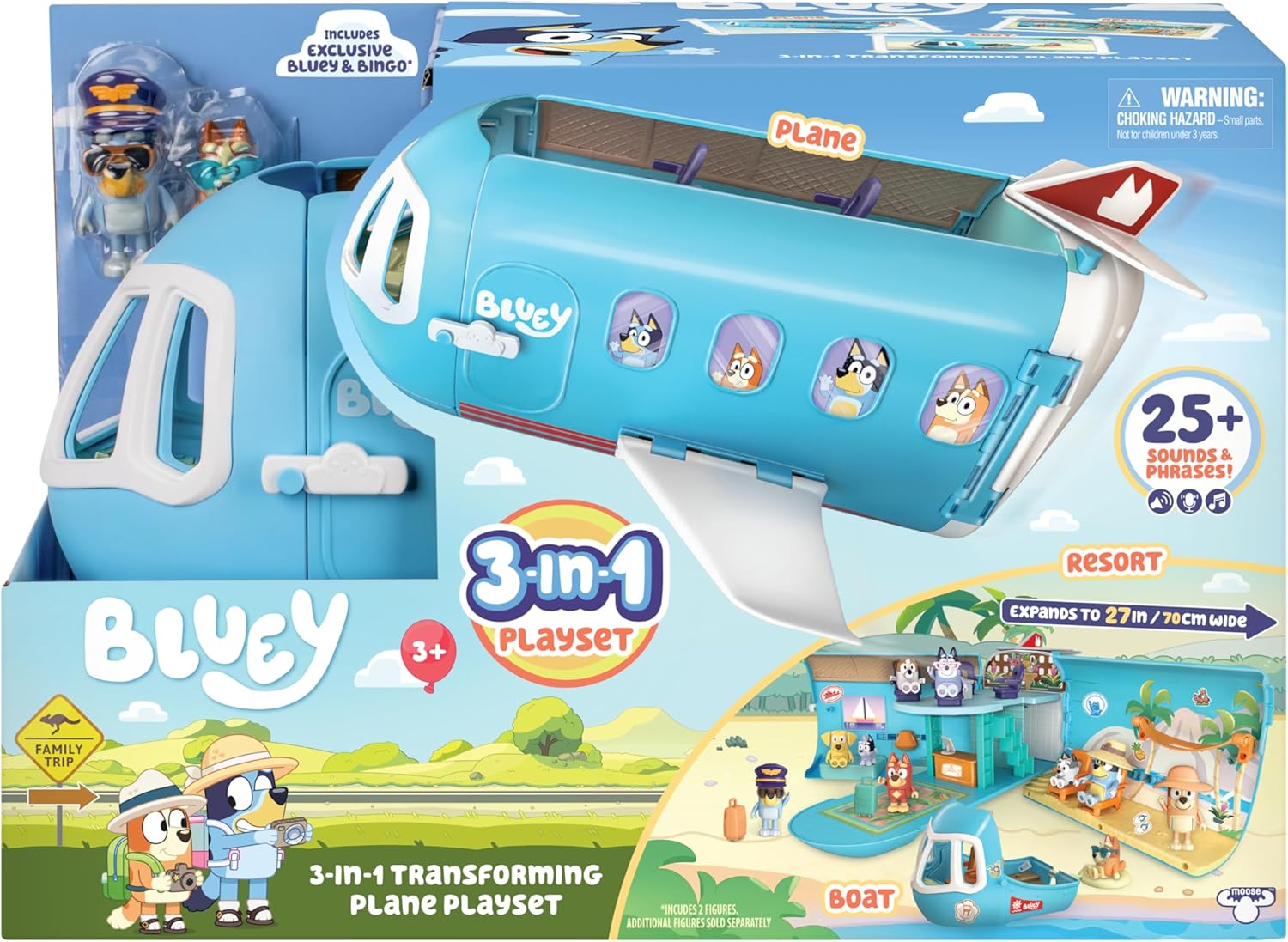 Buy Bluey 3 In 1 Airplane Playset | Yallatoys.com