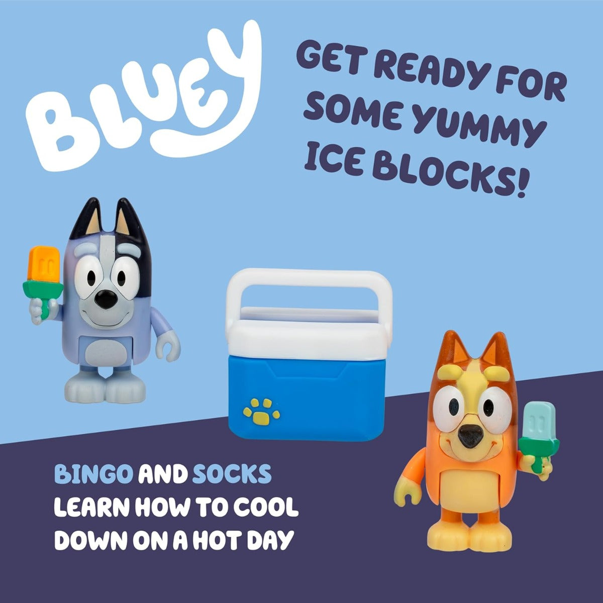 Buy Bluey S13 Lets Play Chef Ice Blocks Bingo and Socks Figurine Set | Yallatoys.com