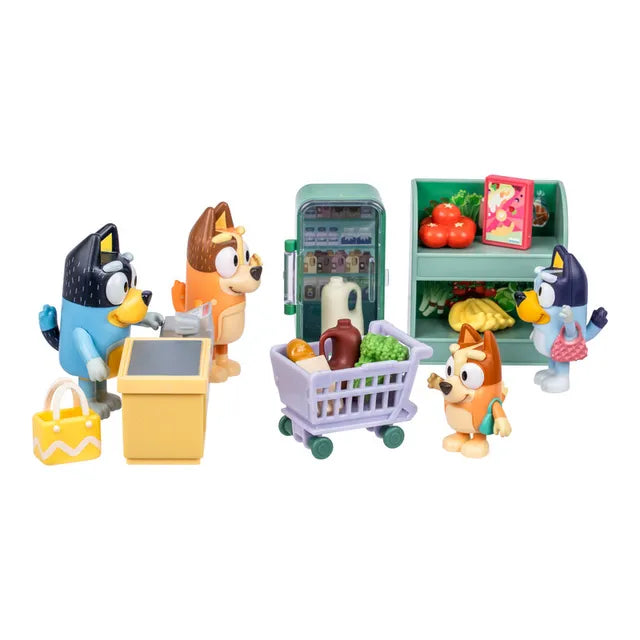 Buy Bluey S13 Lets Play Chef Family Shopping Trip Collectable Playset | Yallatoys.com