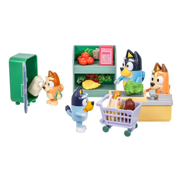 Buy Bluey S13 Lets Play Chef Family Shopping Trip Collectable Playset | Yallatoys.com