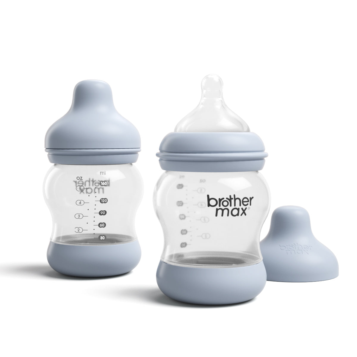 Brother Max Anti-colic Feeding Bottle 160ml/5oz S Teat Color Blue Pack of 2 BROTHERMAX Yallatoys