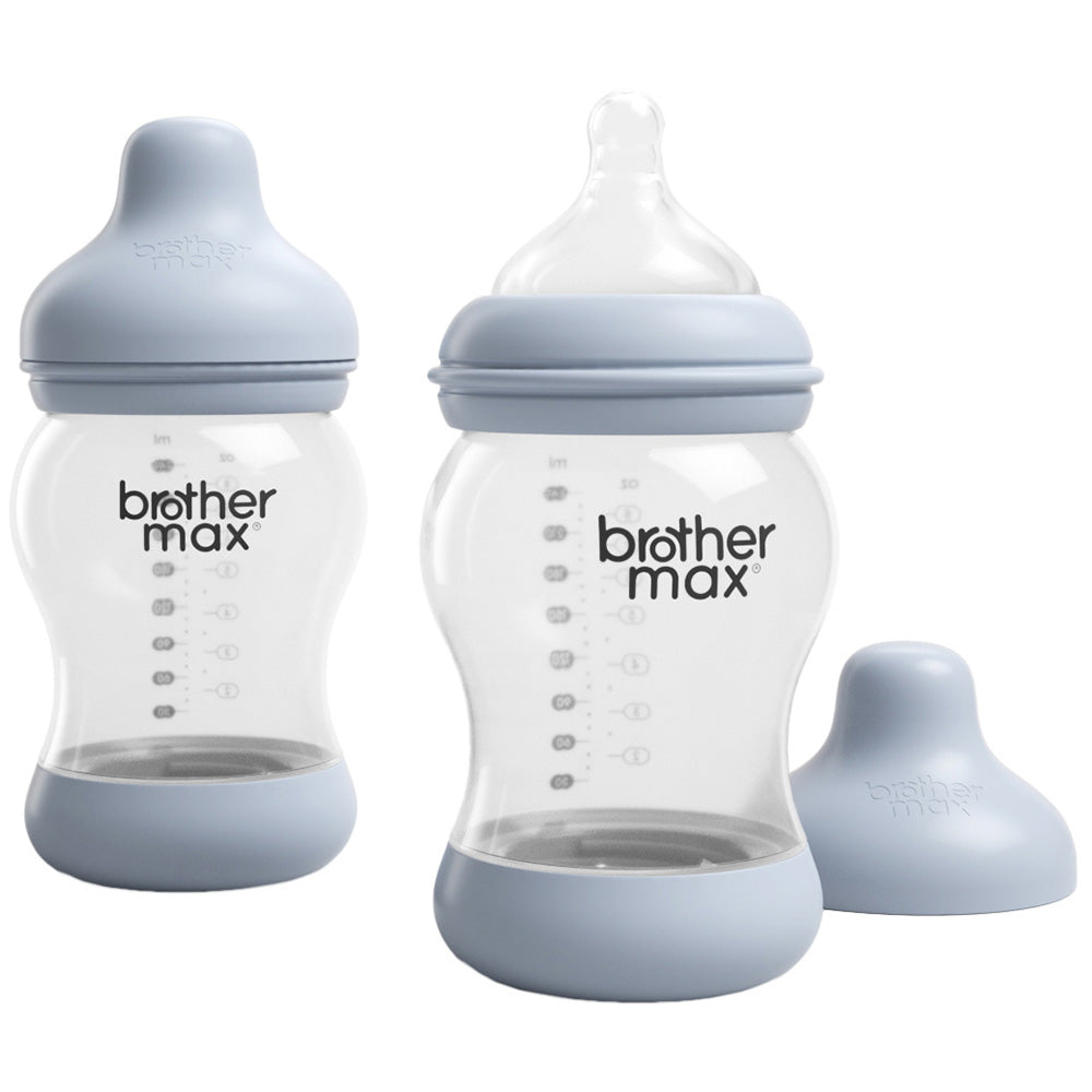 Brother Max Anti-colic Feeding Bottle 240ml/8oz S Teat Color Blue Pack of 2 BROTHERMAX Yallatoys