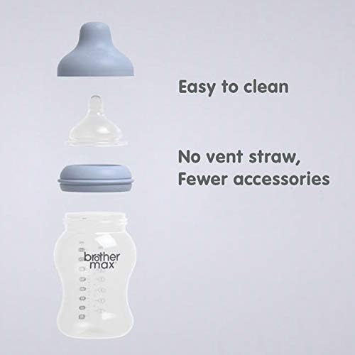 Brother Max Anti-colic Feeding Bottle 240ml/8oz S Teat Color Blue Pack of 2 BROTHERMAX Yallatoys
