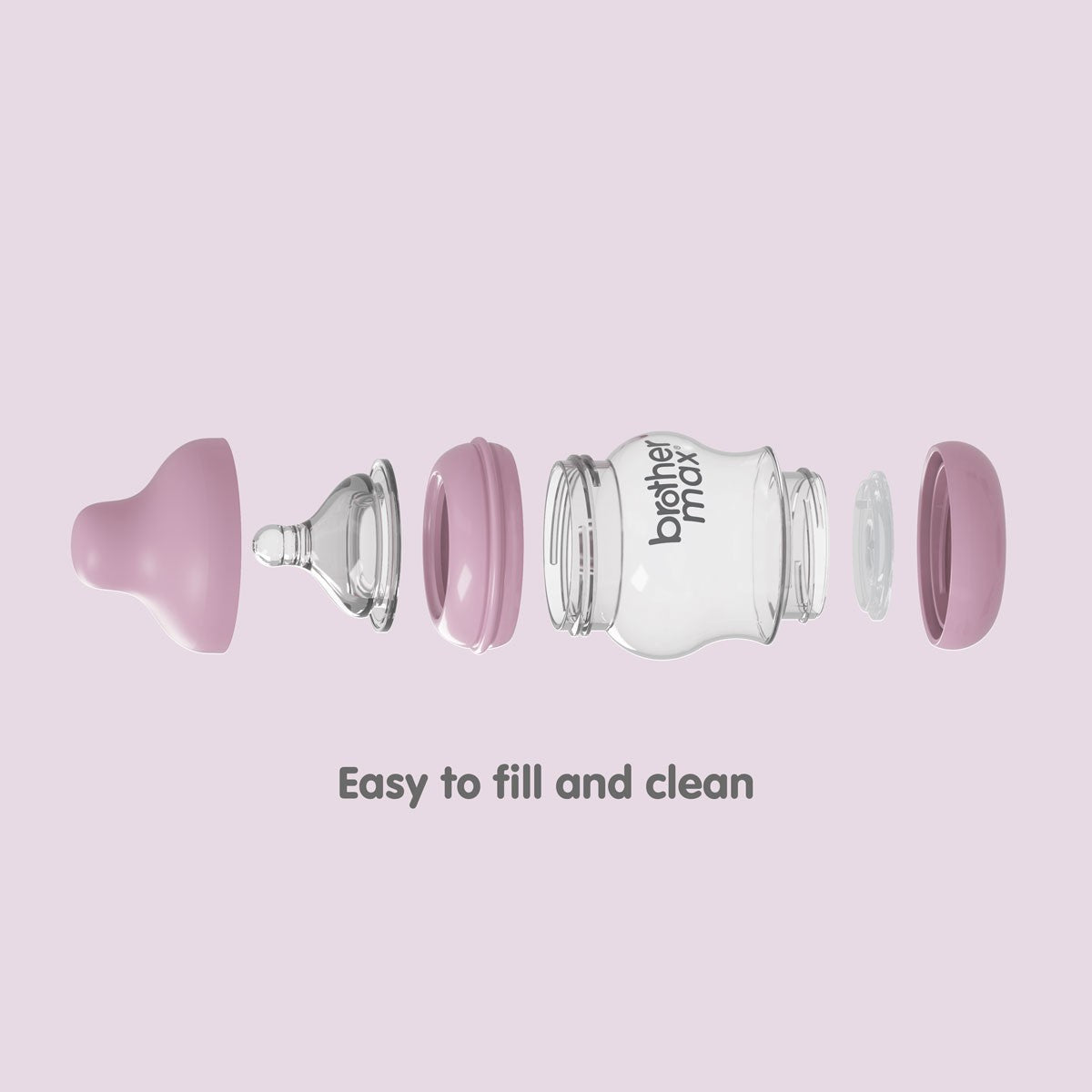 Brother Max Anti-colic Feeding Bottle 240ml/8oz S Teat Color Pink Pack of 2 BROTHERMAX Yallatoys