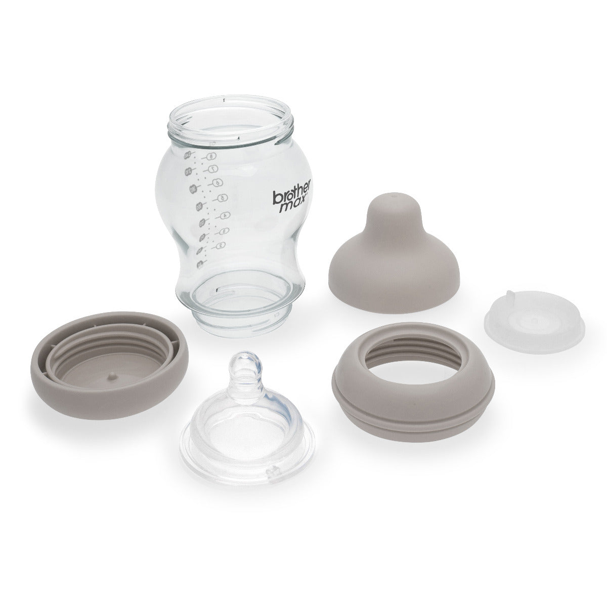 Brother Max Anti-colic Feeding Bottle 240ml/8oz M Teat Color Grey BROTHERMAX Yallatoys