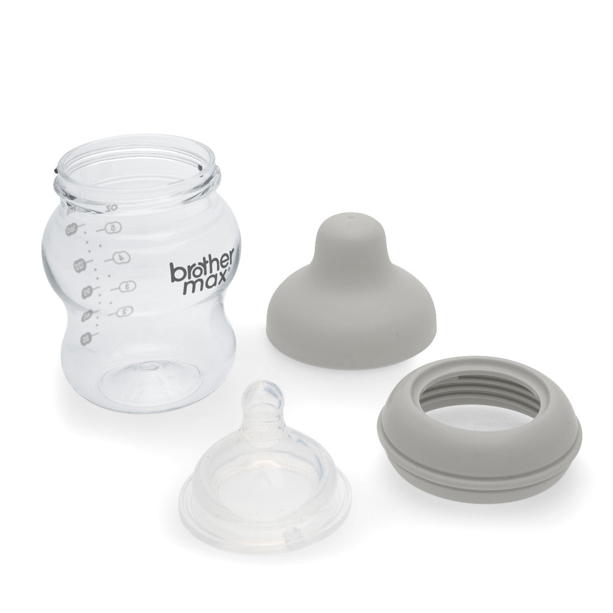 Brother Max Extra Wide Neck Feeding Bottle 160ml/5oz S Teat Color Grey BROTHERMAX Yallatoys