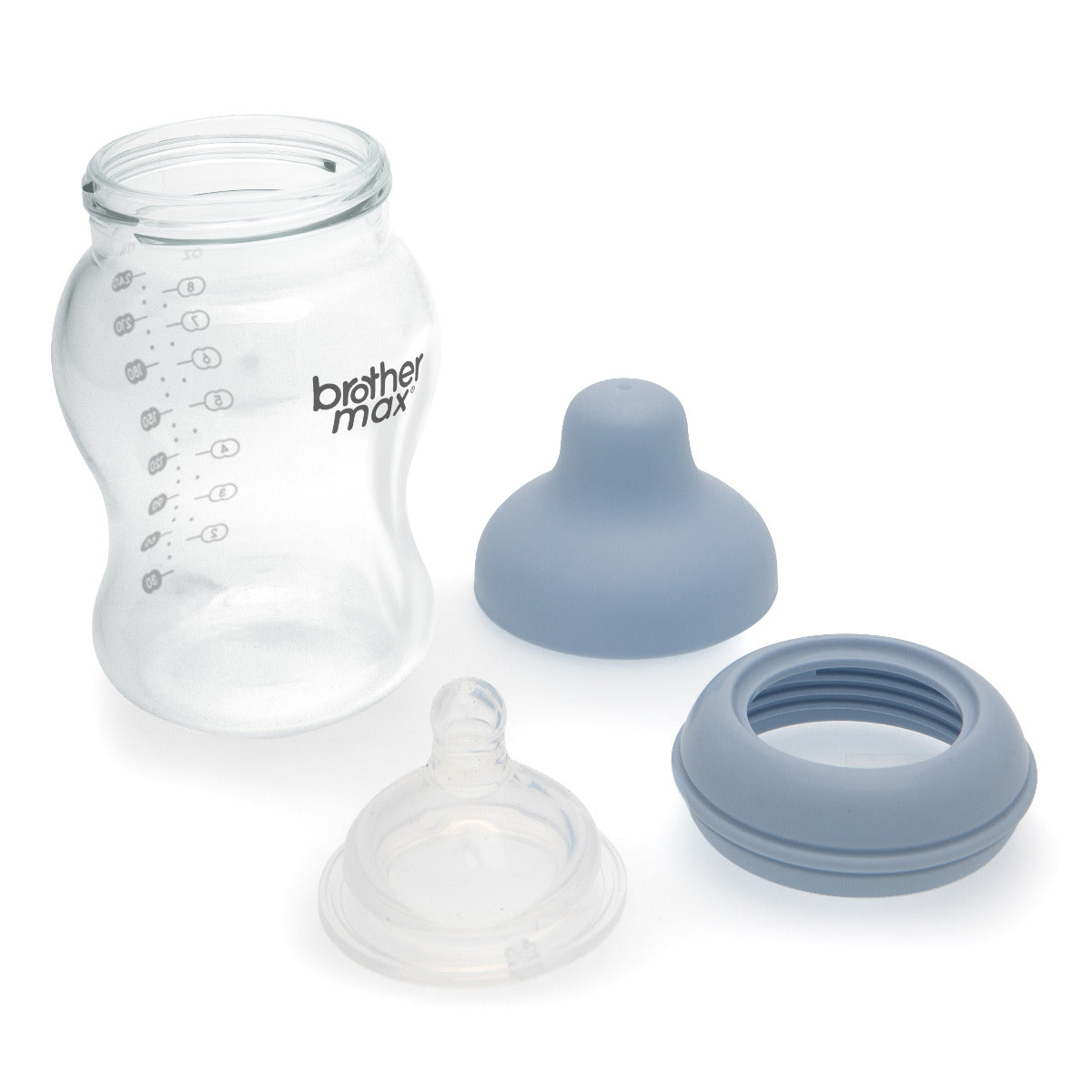 Brother Max Extra Wide Neck Feeding Bottle 240ml/8oz M Teat Color Blue BROTHERMAX Yallatoys