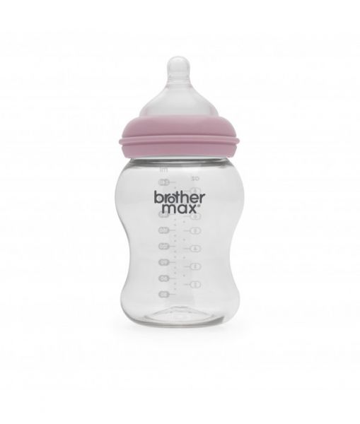 Brother Max Extra Wide Neck Feeding Bottle 240ml/8oz M Teat Color Pink BROTHERMAX Yallatoys