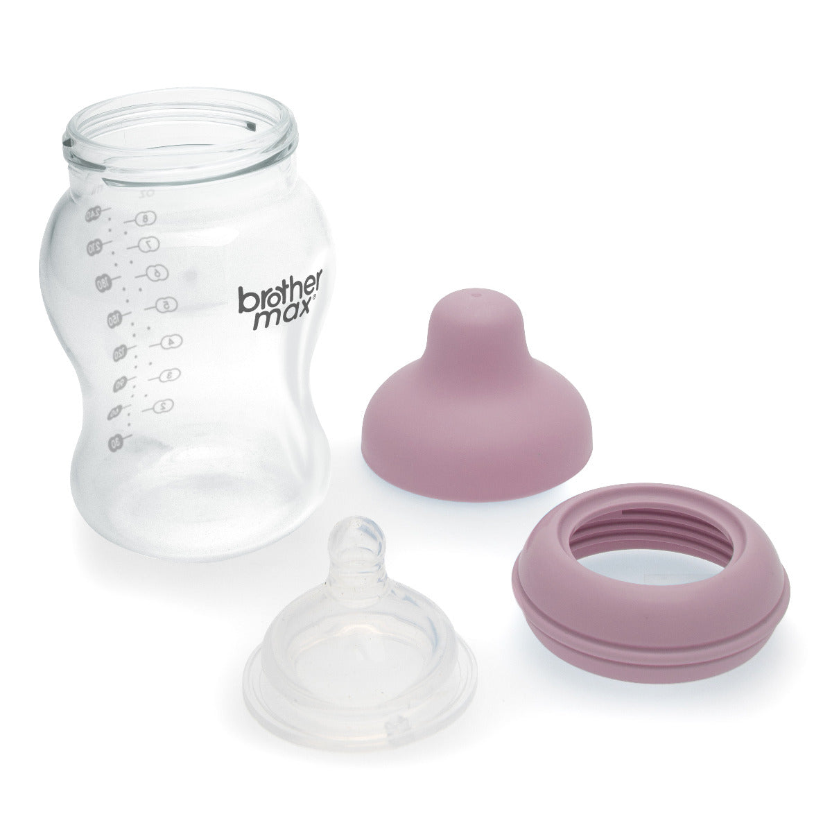 Brother Max Extra Wide Neck Feeding Bottle 240ml/8oz M Teat Color Pink BROTHERMAX Yallatoys