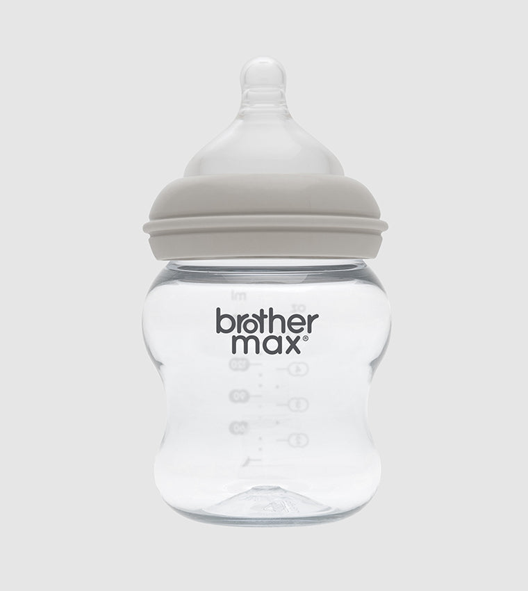 Brother Max Extra Wide Neck Glass Feeding Bottle 160ml/5oz  S Teat Color Grey BROTHERMAX Yallatoys
