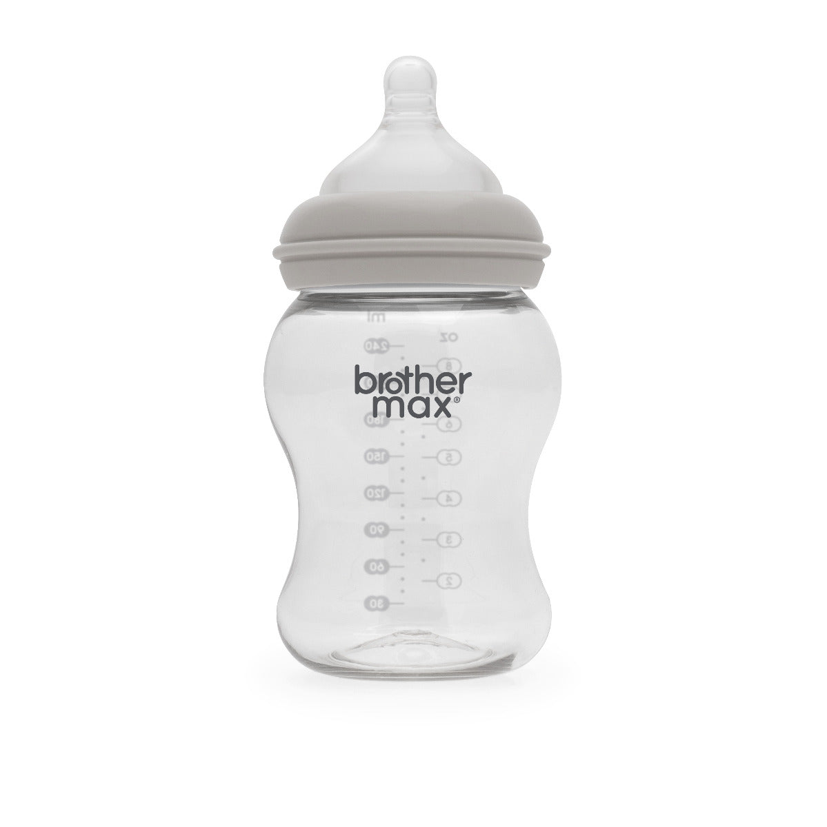 Brother Max Extra Wide Neck Glass Feeding Bottle 240ml/8oz M Teat Color Grey BROTHERMAX Yallatoys