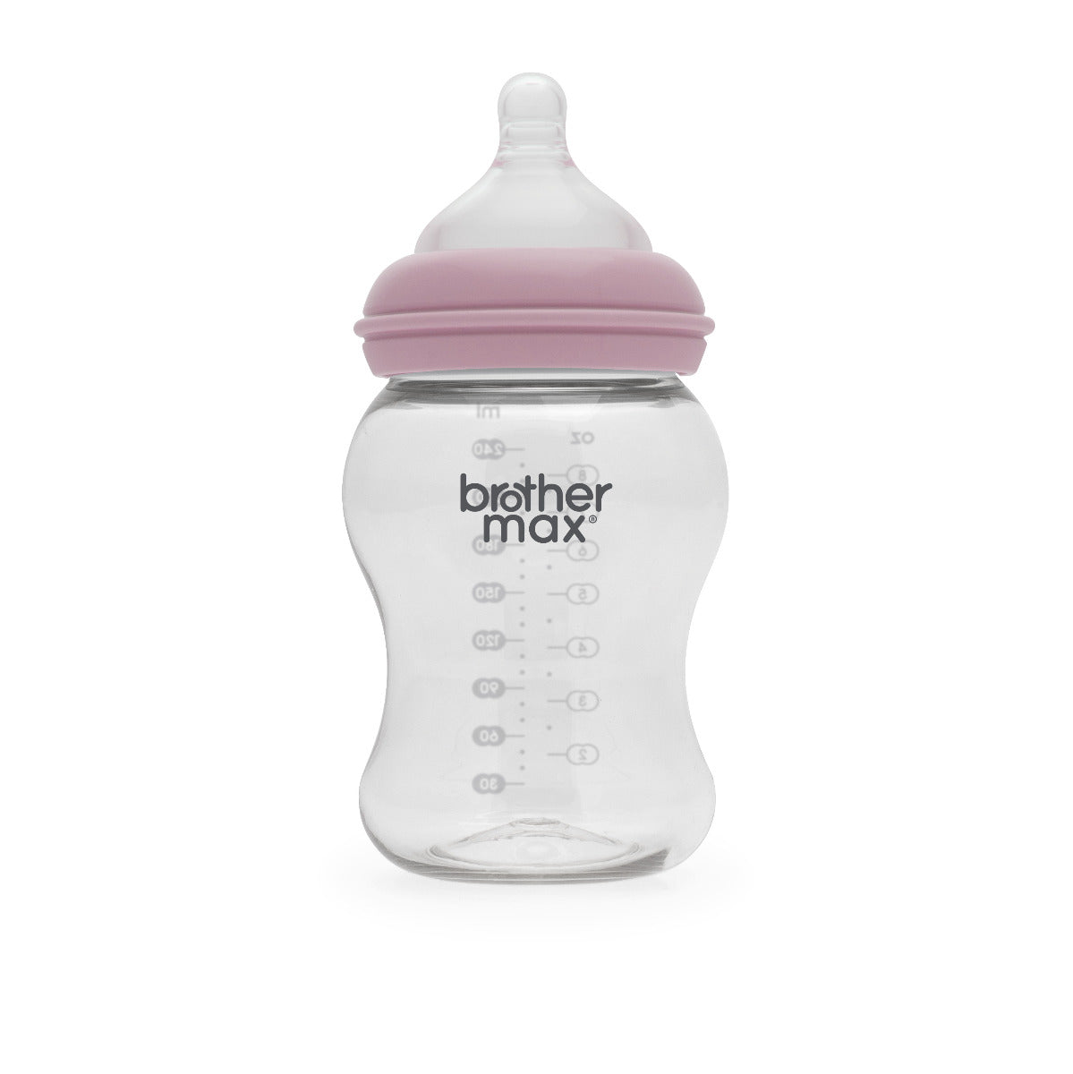 Brother Max Extra Wide Neck Glass Feeding Bottle 240ml/8oz M Teat Color Pink BROTHERMAX Yallatoys