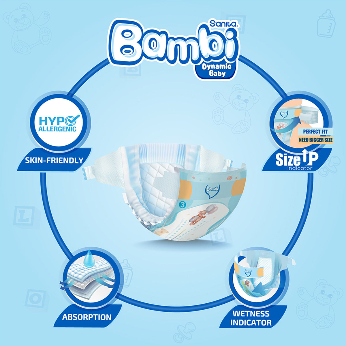 Bambi Sanita Medium Jumbo Pack 70s Bambi Yallatoys