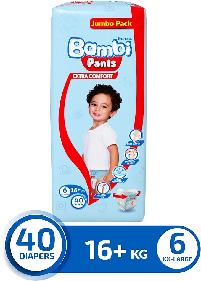 Bambi Diaper Pants Size 6 XXL Jumbo Pack 40 Diapers Bambi Yallatoys