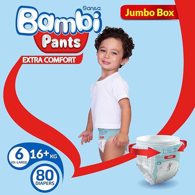 Bambi Pants Size 6 XXL Jumbo Box 80 Diapers Bambi Yallatoys