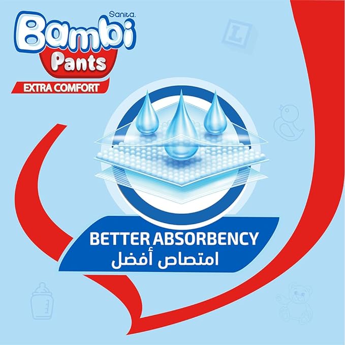 Bambi Baby Pants Size 4  Large 8-14 Kg Jumbo Pack 50 Pcs Bambi Yallatoys