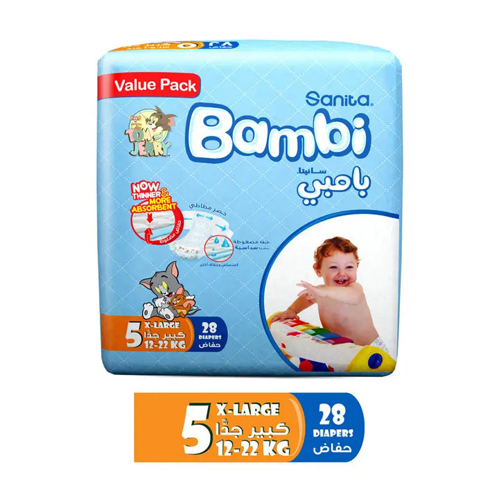 Bambi Size 5 XL 12-22 Kg Value Pack 28 Bambi Yallatoys