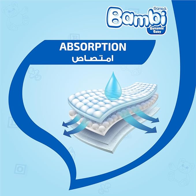 Bambi Baby Diapers Mega Pack Size 5 XL 12-22 KG 74 Count Bambi Yallatoys