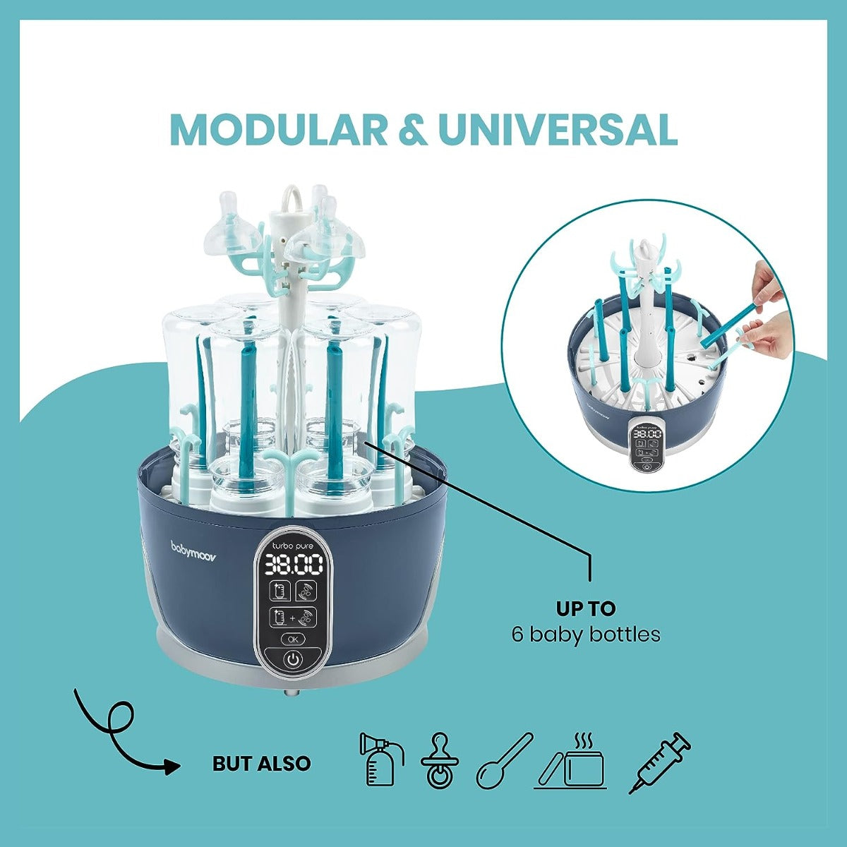 Babymoov Turbo Pure 3 in 1 Steriliser Dryer & Purified Bottle Storage Babymoov Yallatoys