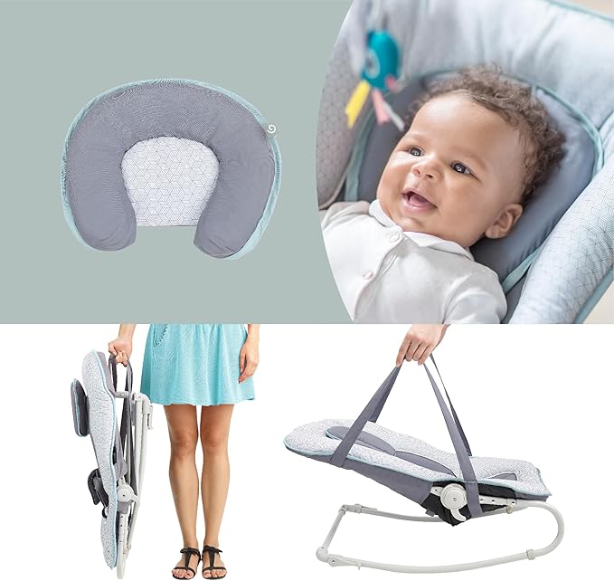Babymoov Blue Graphik Fixed Position or Swing Baby Bouncer Babymoov Yallatoys