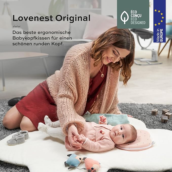 Babymoov Lovenest Original Pink Flat Headrest Baby Pillow Babymoov Yallatoys