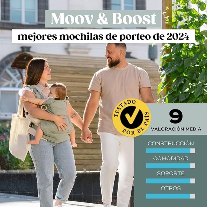 Babymoov Moov & Boost Ergonomic Baby Carrier and Travel Booster Seat Sage Green Babymoov Yallatoys