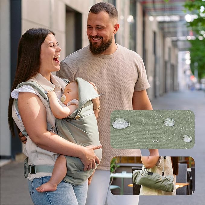 Babymoov Moov & Boost Ergonomic Baby Carrier and Travel Booster Seat Sage Green Babymoov Yallatoys