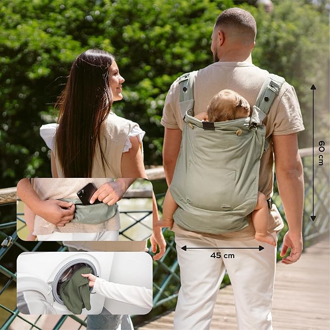 Babymoov Moov & Boost Ergonomic Baby Carrier and Travel Booster Seat Sage Green Babymoov Yallatoys