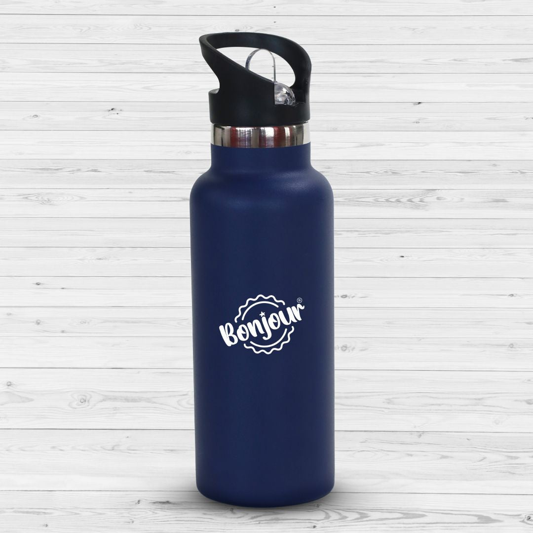 Buy Bonjour Premium Stainless Steel Sip Box Water Bottle 500ml Navy Blue | Yallatoys.com
