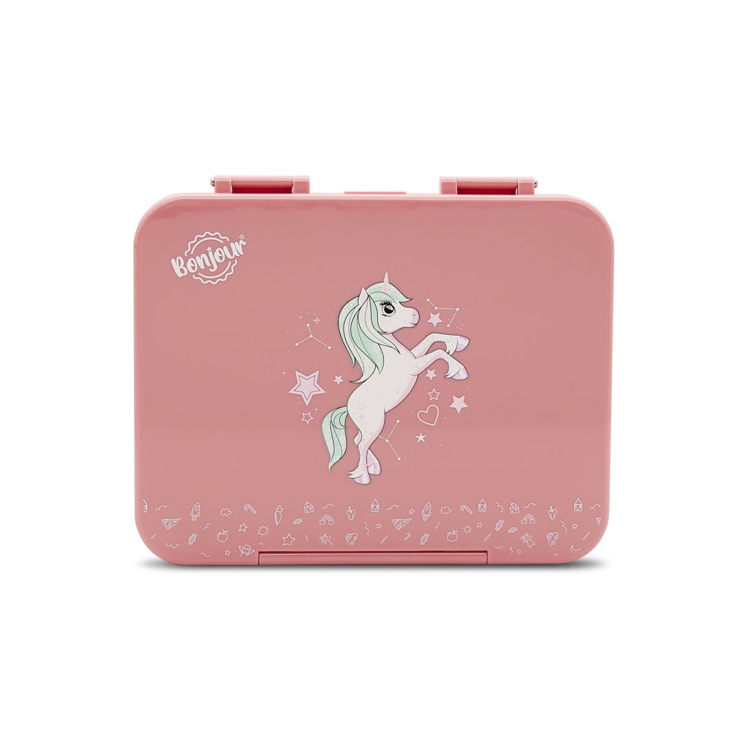Buy Bonjour Tiff 6/4 Compartment Bento Lunch Box Pink Unicorn | Yallatoys.com