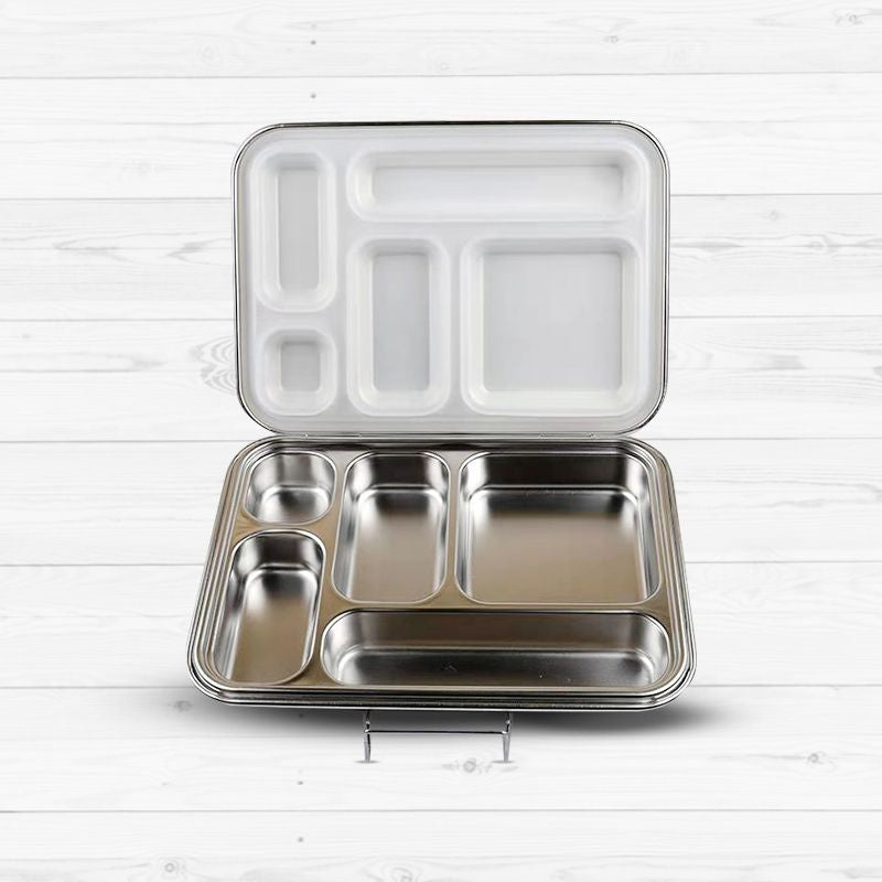 Buy Bonjour Stainless Steel Bento Lunch Box 5 Compartments White | Yallatoys.com