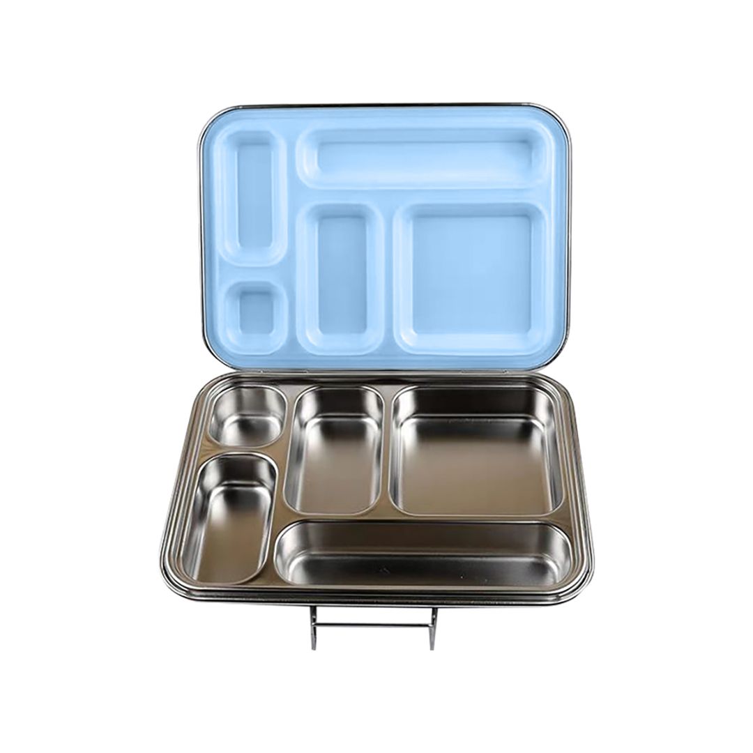Buy Bonjour Stainless Steel Bento Lunch Box 5 Compartments Blue | Yallatoys.com
