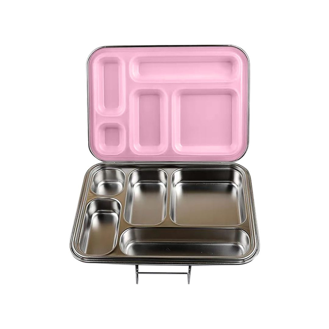 Buy Bonjour Stainless Steel Bento Lunch Box 5 Compartments Pink | Yallatoys.com
