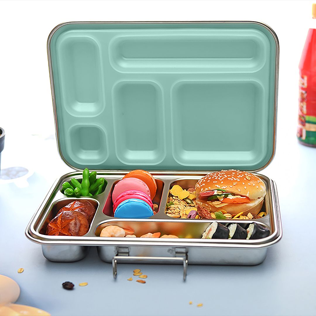 Buy Bonjour Stainless Steel Bento Lunch Box 5 Compartments Green | Yallatoys.com