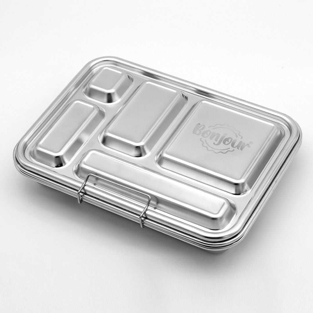 Buy Bonjour Stainless Steel Bento Lunch Box 5 Compartments Green | Yallatoys.com