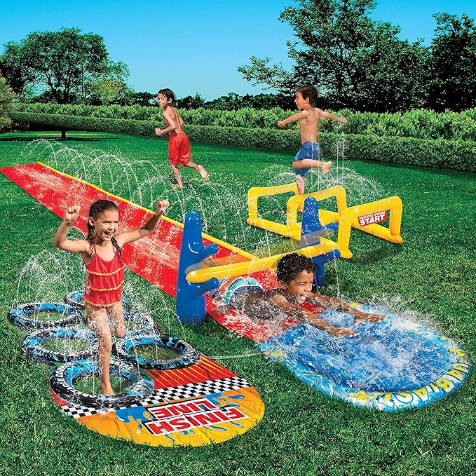 Buy Banzai Aqua Blast Obstacle Course Slide 16ft | Yallatoys.com