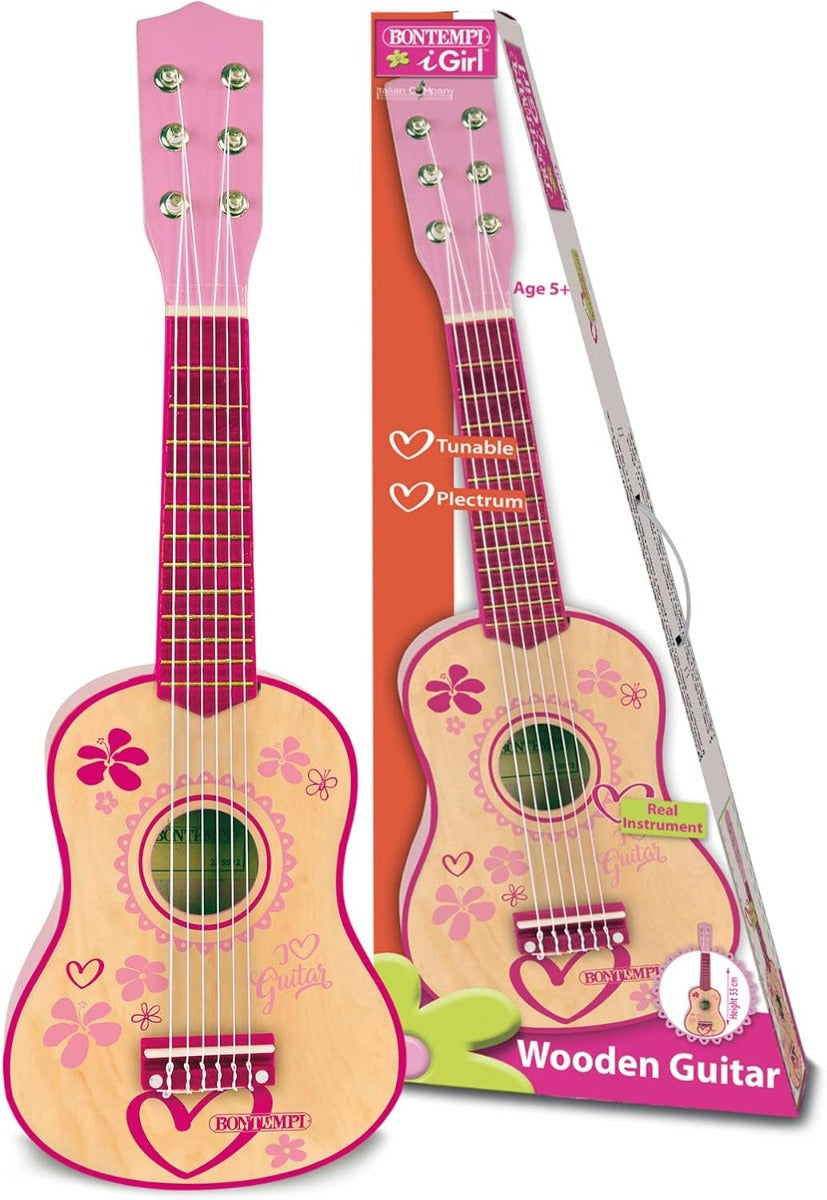 Buy Bontempi Wooden Guitar Pink | Yallatoys.com