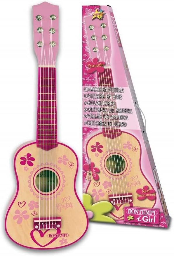 Buy Bontempi Wooden Guitar Pink | Yallatoys.com