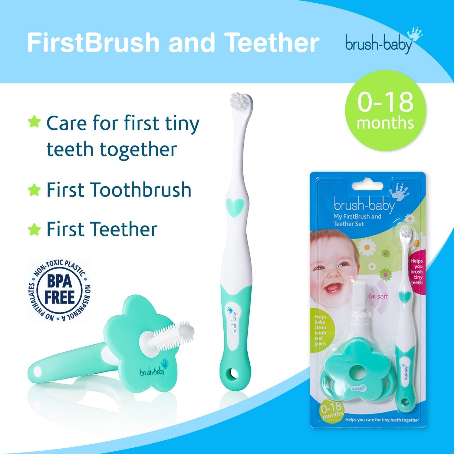 Brush Baby First Brush Teether  Set Brush Baby Yallatoys