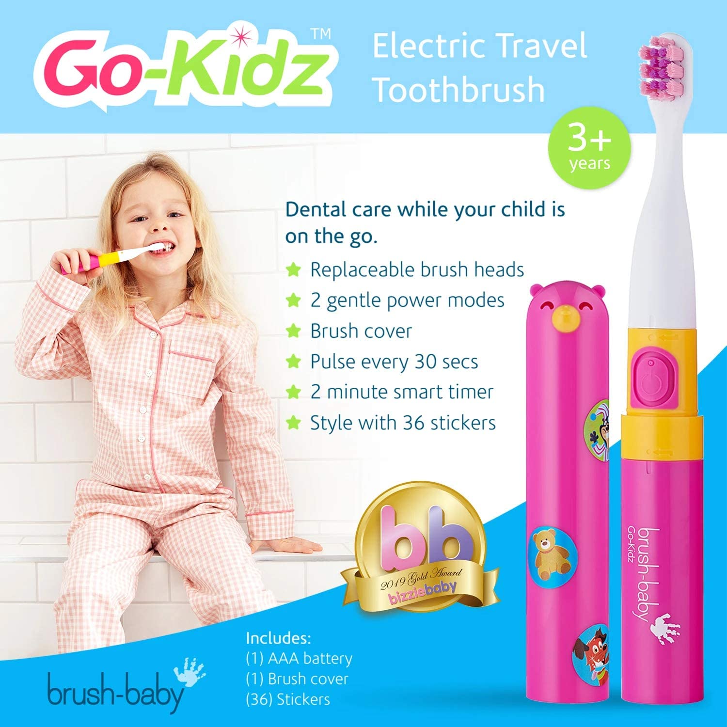 Brush Baby Go Kidz Electric Toothbrush  Assorted Colours Brush Baby Yallatoys