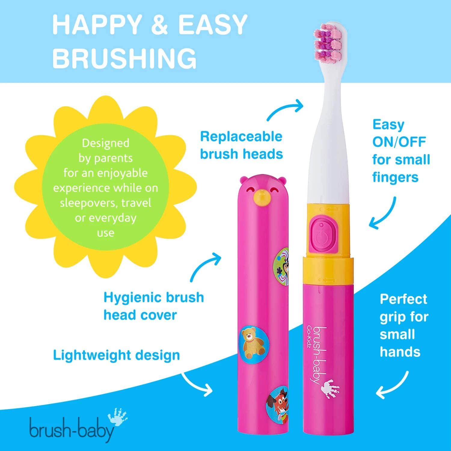Brush Baby Go Kidz Electric Toothbrush  Assorted Colours Brush Baby Yallatoys