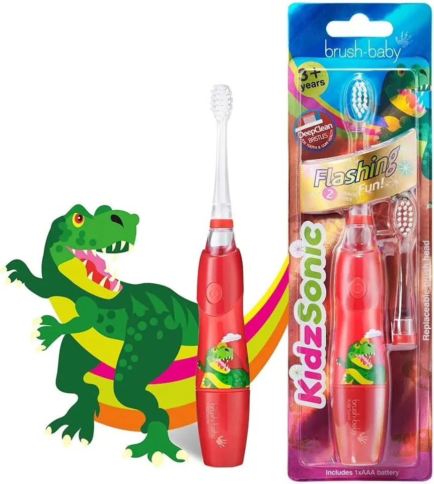 Brush Baby New Kidzsonic Dinosaur 3+ Electric Toothbrush Brush Baby Yallatoys